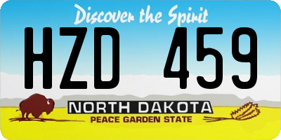 ND license plate HZD459