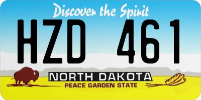 ND license plate HZD461