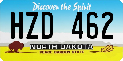 ND license plate HZD462