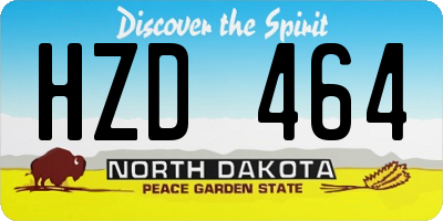 ND license plate HZD464
