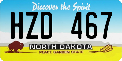 ND license plate HZD467