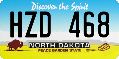 ND license plate HZD468