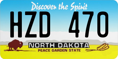 ND license plate HZD470