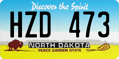 ND license plate HZD473