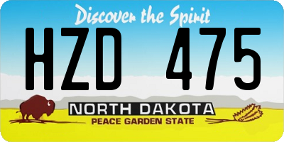ND license plate HZD475