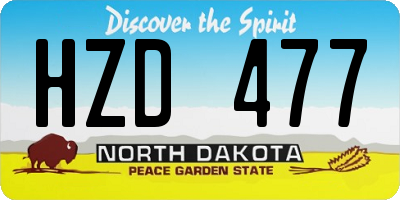 ND license plate HZD477