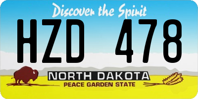ND license plate HZD478