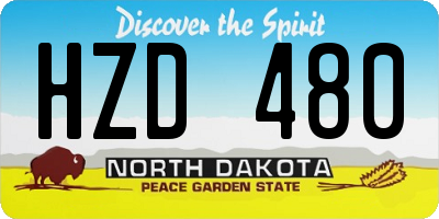 ND license plate HZD480