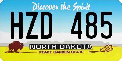 ND license plate HZD485