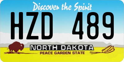 ND license plate HZD489