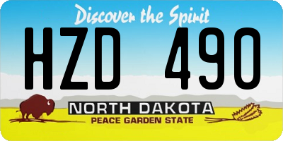 ND license plate HZD490
