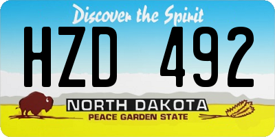 ND license plate HZD492
