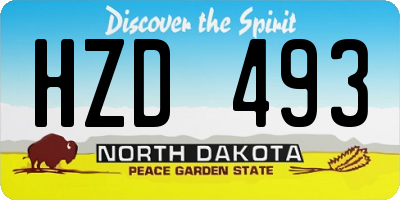 ND license plate HZD493