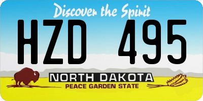 ND license plate HZD495