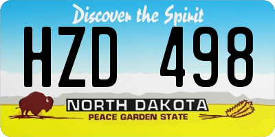ND license plate HZD498