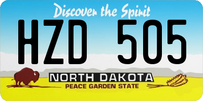 ND license plate HZD505