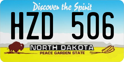 ND license plate HZD506