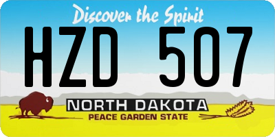 ND license plate HZD507