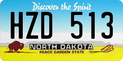 ND license plate HZD513