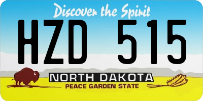 ND license plate HZD515