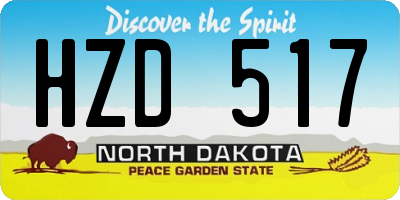 ND license plate HZD517