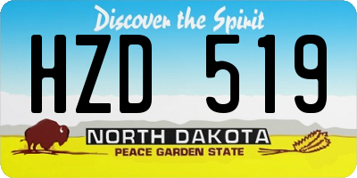 ND license plate HZD519