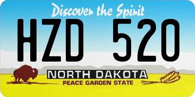 ND license plate HZD520