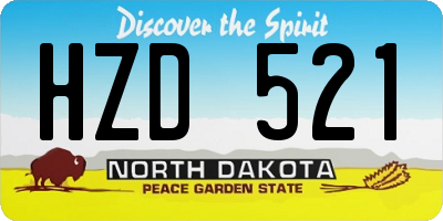 ND license plate HZD521