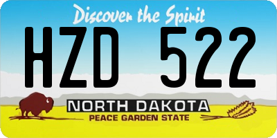 ND license plate HZD522