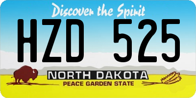 ND license plate HZD525