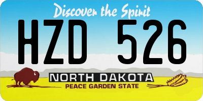ND license plate HZD526