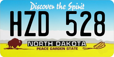 ND license plate HZD528