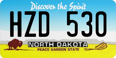 ND license plate HZD530