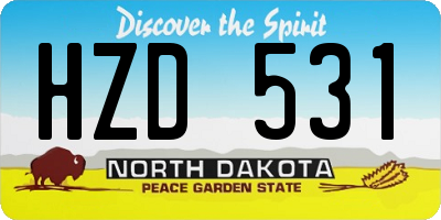 ND license plate HZD531