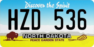 ND license plate HZD536