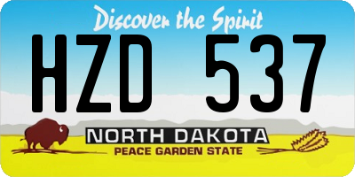 ND license plate HZD537