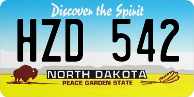 ND license plate HZD542