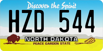 ND license plate HZD544