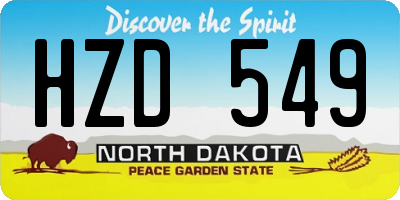 ND license plate HZD549