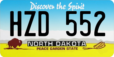 ND license plate HZD552