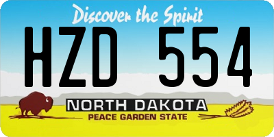 ND license plate HZD554