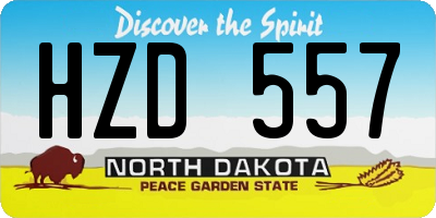 ND license plate HZD557