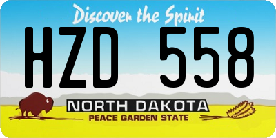 ND license plate HZD558