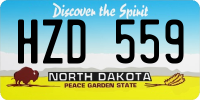 ND license plate HZD559