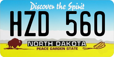 ND license plate HZD560