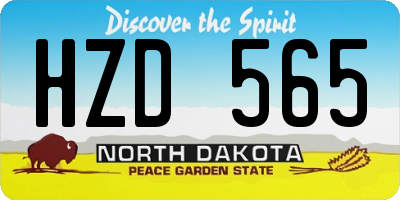 ND license plate HZD565