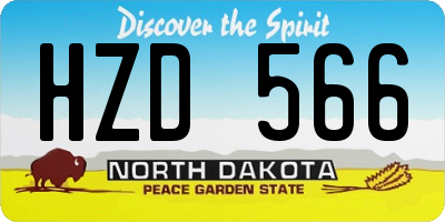 ND license plate HZD566