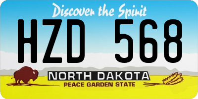 ND license plate HZD568