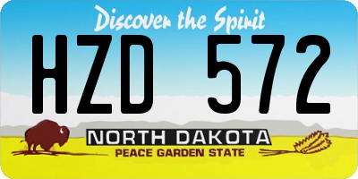 ND license plate HZD572