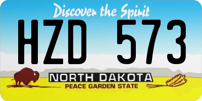 ND license plate HZD573